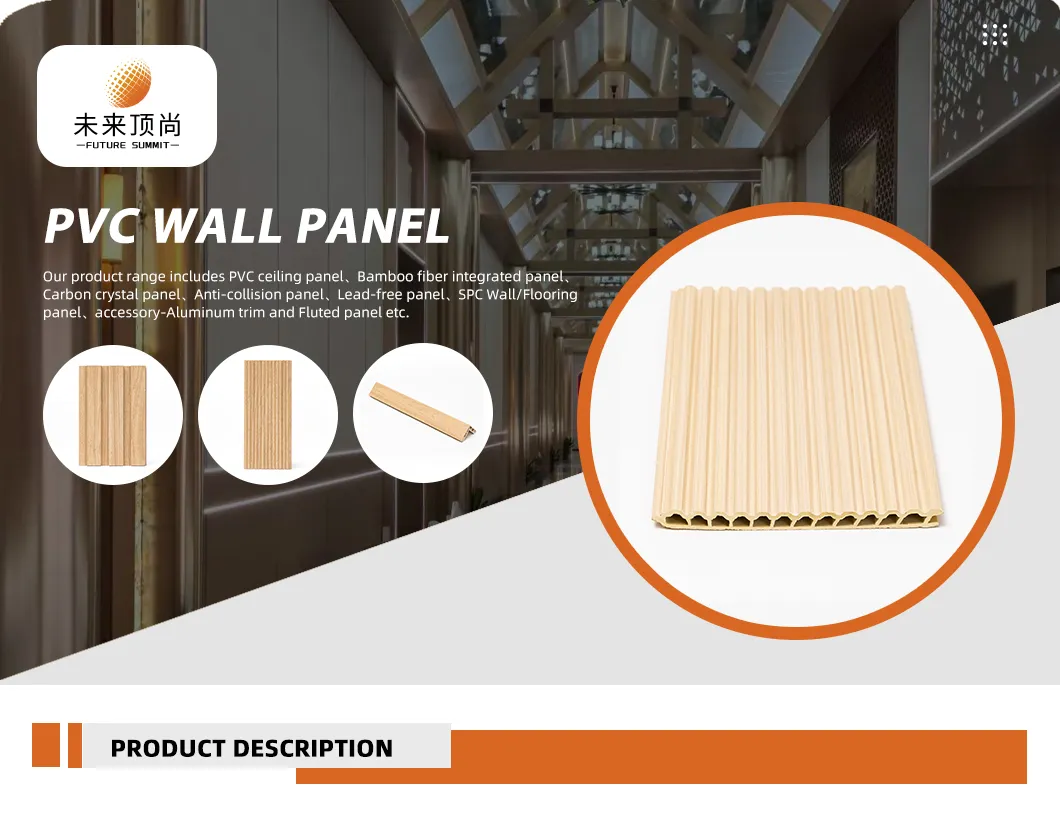Top Grade Eco-Friendly Stain-Resistant Waterproof Fluted Indoor Decoration PVC Wall Panel
