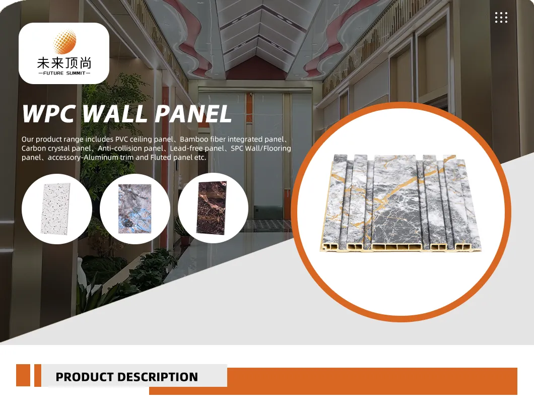 Interior Decoration Fire-Retardant Waterproof Eco-Friendly WPC Wall Panel Maintenance Free